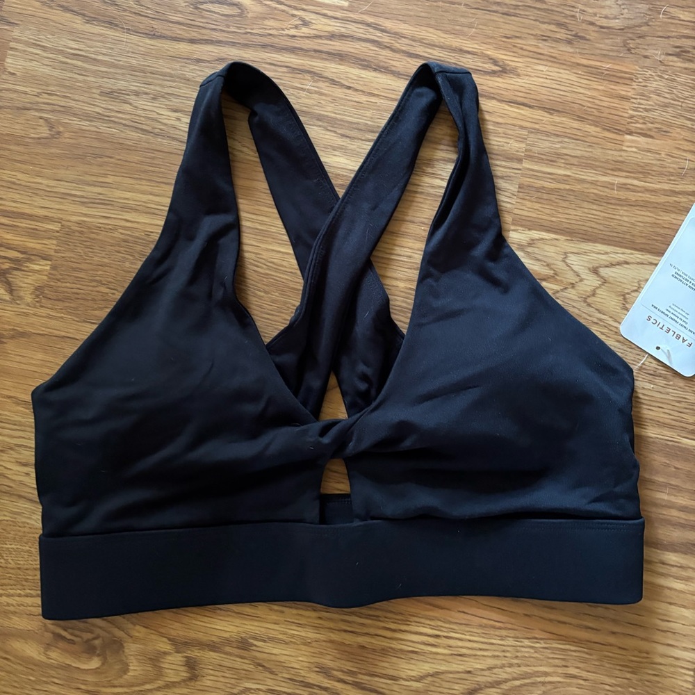 Fabletics Black Cross-Back Bra